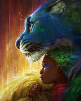 Женщина и большая пантера