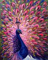 Павлин с розовым хвостом