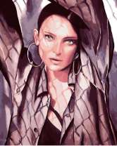 Девушка в пальто с большими серьгами