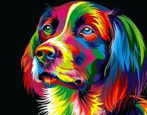 Разноцветный портрет верного пса