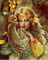 Девушка, сова и белочка