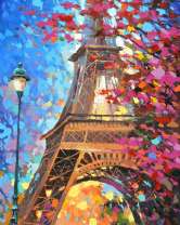 Цветущее дерево у Эйфелевой башни