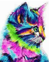 Пушистый котёнок в стиле поп-арт