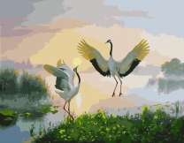 Танец журавлей на озере