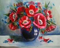 Полевые маки в букетике