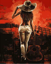 Девушка в шляпе с гитарой