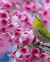 Птичка на цветущей ветке