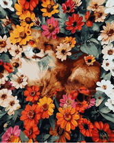 Лисичка среди цветов