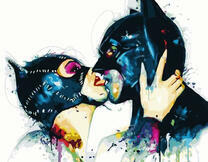 Поцелуй Женщины-кошки и Бэтмена