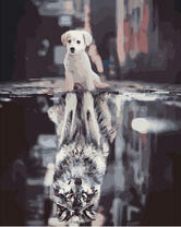 Щенок и волк