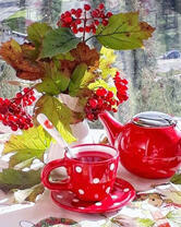 Горячий чай и калина