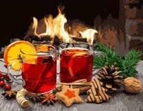 Чай с корицей и апельсином у камина