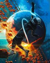 Космонавт на фоне планеты