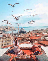 Завтрак на крыше в Стамбуле