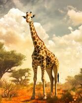 Красивый жираф в солнечный день