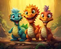 Картина по номерам Colibri «Милые и веселые дракончики» в интернет-магазине в Москве Картина по номерам Colibri «Милые и веселые дракончики»