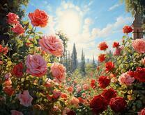 Красивые розы в саду