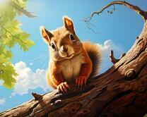 Любопытная белочка