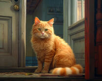 Рыжий зеленоглазый кот