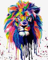 Портет льва в ярких красках
