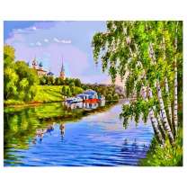 Церковь на холме у красивый реки