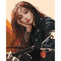 Милая кореянка на байке