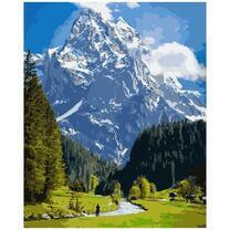 Вид на большую заснеженную гору