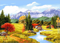 Домики в осенних предгорьях