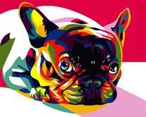 Милый французский бульдог в стиле поп-арт