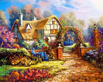 Загородный домик и цветочный сад