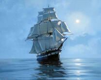 Парусник при лунном свете