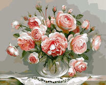 Нежно-розовый букет роз