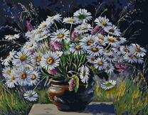 Горшочек с букетом полевых цветочков