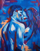 Алмазная вышивка Colibri «Поцелуй и синем свете»