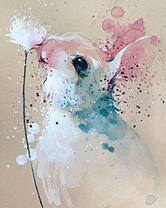 Милый кролик в акварельной технике