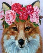 Милая лисичка с веночком из роз