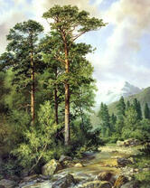 Пейзаж с сосновым лесом