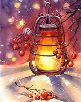 Фонарик на снегу