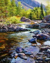 Река между гор