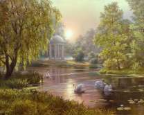 Воздушная беседка у лебединого озера