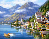 Курортный город на берегу залива