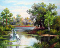 Аисты на реке