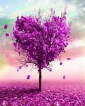 Розовое деревце в форме сердца