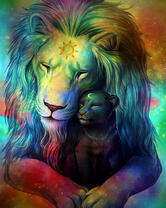 Ночной лев и его малыш