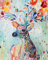 Образ оленя из цветов