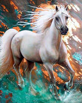 Грациозный белый конь