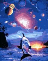 Парад планет в небе и дельфин в море