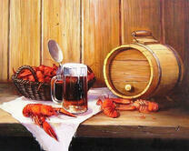 Пиво и вареные раки