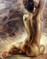 Обнаженная фигура девушки со спины