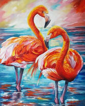 Красочные фламинго